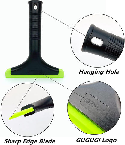 Super Flexible Silicone Squeegee, Auto Water Blade, Water Wiper, Shower Squeegee, 5.9'' Blade and 7.5'' Long Handle, for Car Windshield, Window, Mirror, Glass Door
