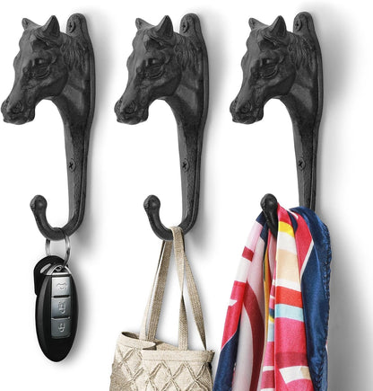 Coat Hooks Wall Mounted, Rustic Bat Key Hook Holder, Heavy Duty Decorative Black Wall Hooks for Mudroom, Towels, Hat Rack, Purse Hooks, Cast Iron Decorative ‎Antique Black Hooks