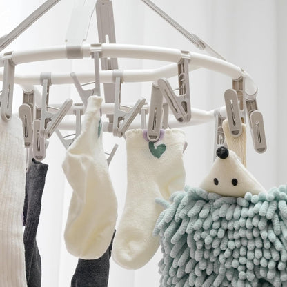 Foshine Clothes Drying Racks Foldable Clip Hangers with 20 Drying Clips | Drip Hanger Plastic Clip Hangers Plastic for Underwear Socks Bras Lingerie