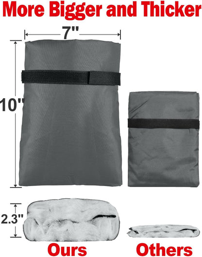 Wohohoho Outdoor Faucet Covers for Winter, 4 Packs Pro 10" H x 7" W Black Outside Faucet Cover Freeze Protection, Reusable Waterproof Insulated Spigot Cover, Thickened Garden Faucet Socks Hose Bibs