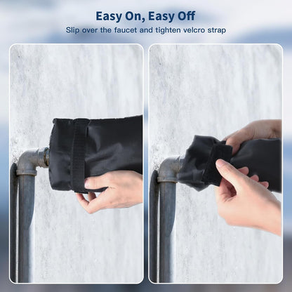 Outdoor Faucet Covers for Winter Freeze Protection,6.7" W x 8.3" H Outside Garden Faucet Socks for Winter Waterproof Reusable Hose Bibs Insulated Spigot Cover, 6 Pack Black