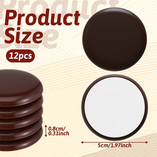 Sliders for Furniture on Hardwood Floors, 12 Pcs 2 Inch Self Adhesive Furniture Sliders, Coffee, for Carpeted Floors and Hardwoodes, Easy Moving On Carpet Or Hardwood Floor