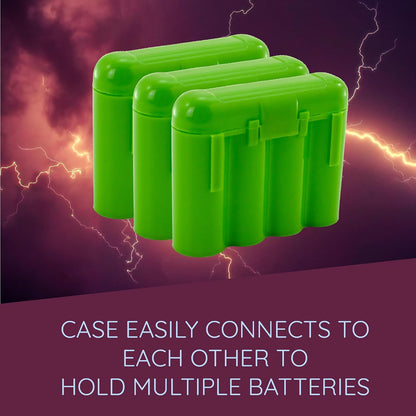 3 Pack AA / AAA / CR123A Green Battery Holder Storage Cases