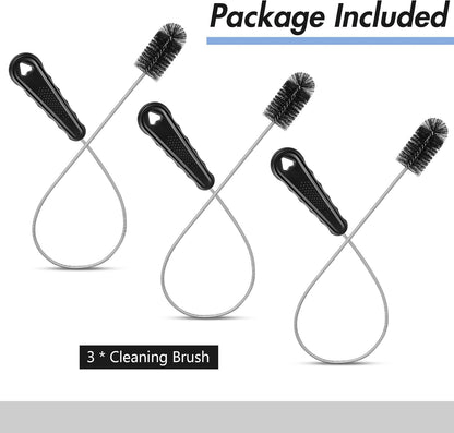 3 Pcs Condensate Trap Flexible Drain Brush, 48 Inch AC Drain Line Cleaning Brush for AC & HAVC Condensate P Trap, Black