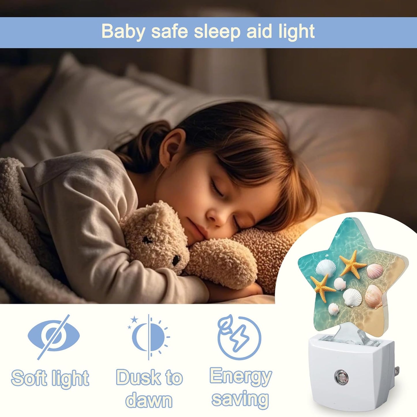 Lavender Butterfly Nightlight,Summer Flowers Star Night Lights Plug into Wall Decorations for Bedroom Bathroom,Dusk to Dawn Sensor Kitchen Hallway Stairs Energy Efficient Desk Lamp