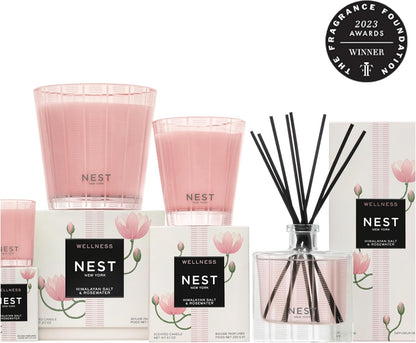 NEST New York Reed Diffuser, Wild Mint & Eucalyptus - 5.9 fl oz - Fragrance for Up to 90 Days - Reusable, Refillable Glass Holder - Includes 8 All-Natural Reed Sticks - Flame Free
