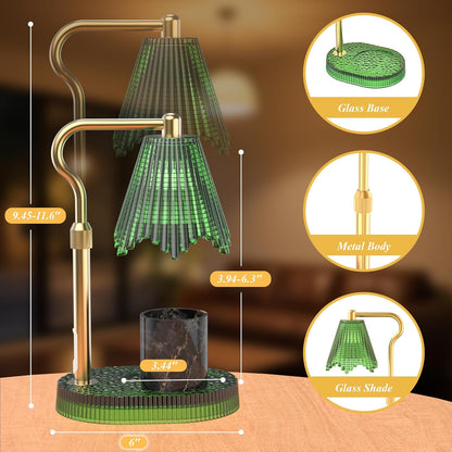 Candle Warmer Lamp with Timer & Dimmable 4-Level Brightness - Adjustable Height,for New Home Bedroom, Gifts for Women(Blue)