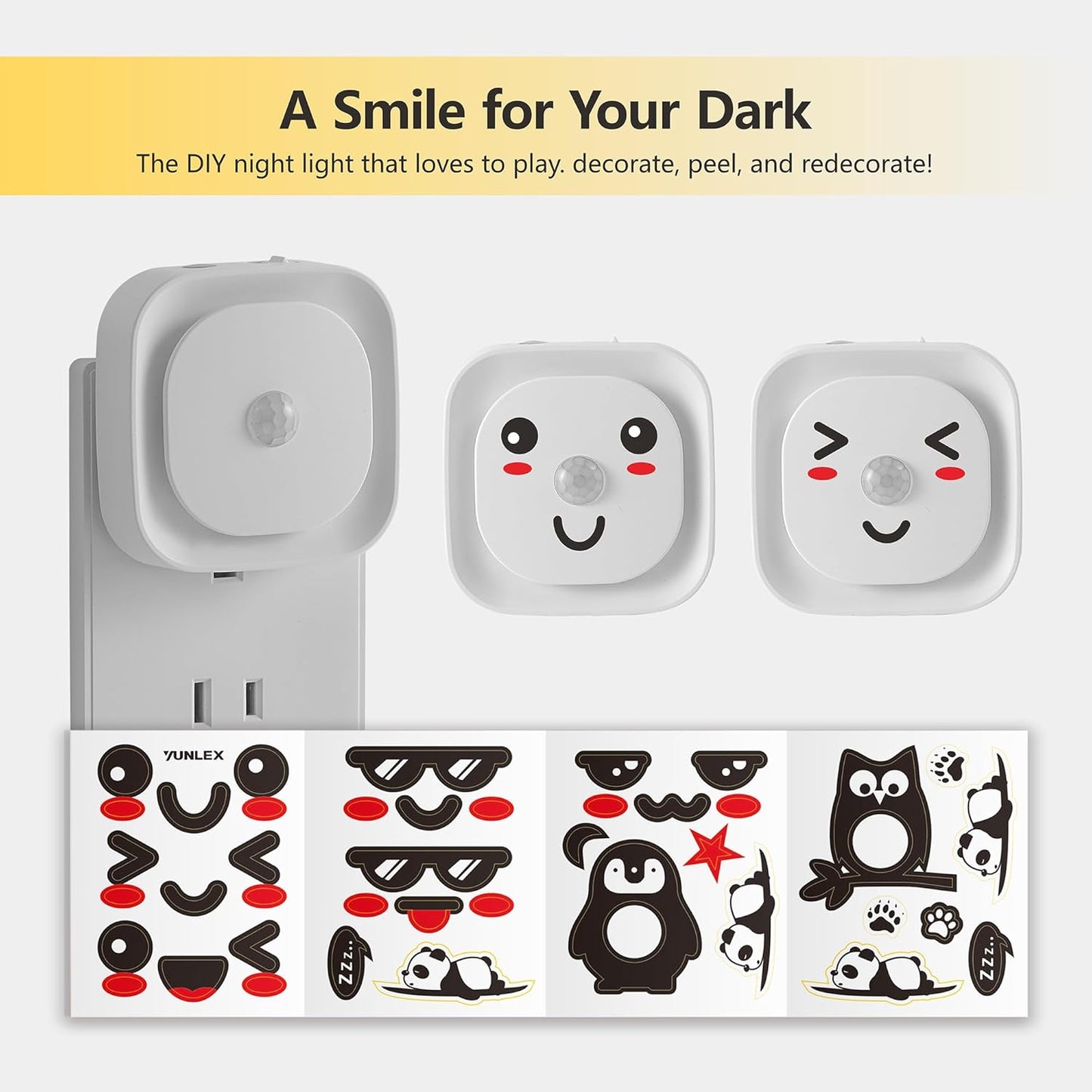 YUNLEX 2 Pack Plug in Red Sleep Night Light with Motion Sensor & Dusk to Dawn Sensor, Soft Glow, 0% Blue Light, Dimmable, Auto On/Off, LED Lights for Bedroom, Kids, Bathroom, Hallway, as Mother Gifts