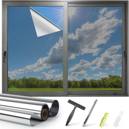 Kromapolis Blackout Window Privacy Film Total Light Blocking Room Darkening Window Covering, Removable Static Cling Frosted Glass Tint, Non-Adhesive, Black 17.5'' x 78.7''