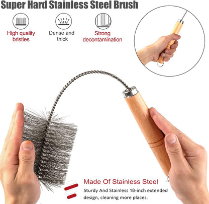 15-inch Tent Wood Burning Stove Pipe Cleaning Brush with Stainless Steel Bristles, and Chimney Cleaning Wire Brush | for All Kinds of Pipe Cleaning. (2.5IN)