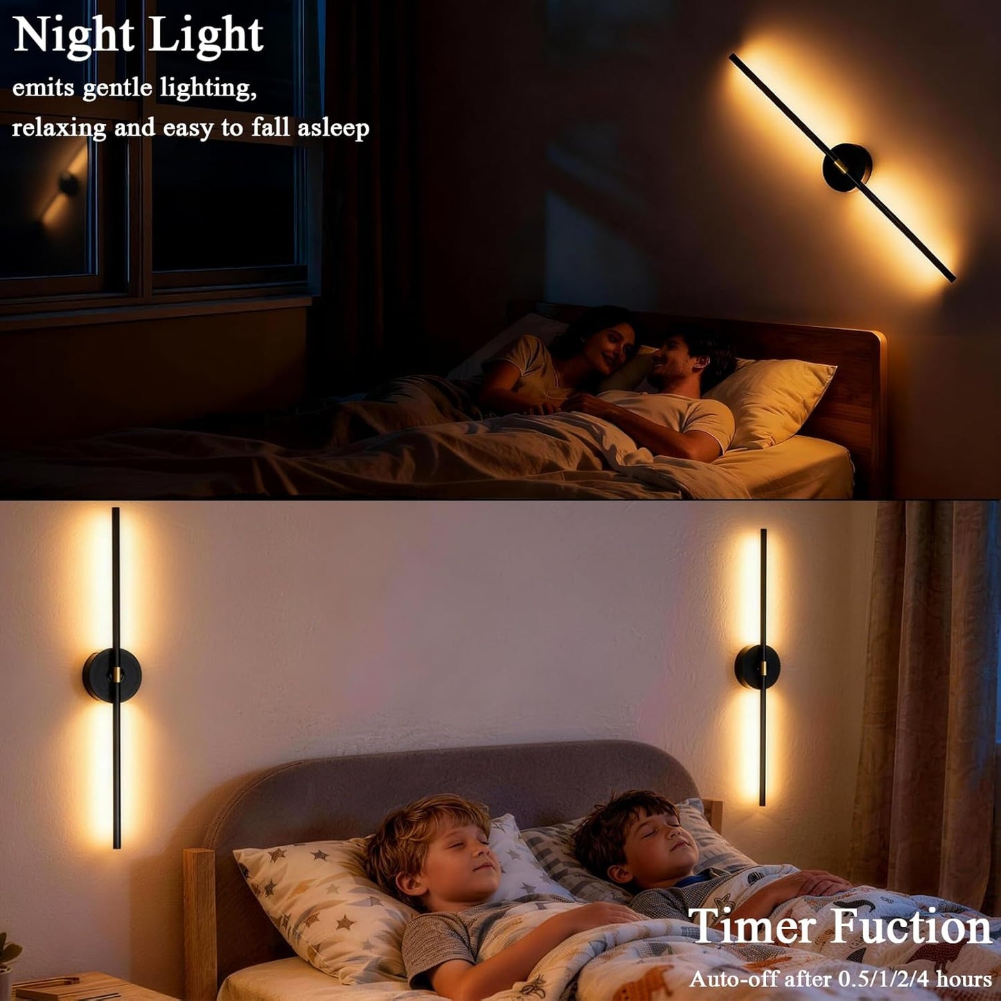 Battery Operated Wall Sconce Set of Two: Gold Wireless Rechargeable Wall Light with 10000mAh Detachable Battery and Remote, 360° Rotatable Scone Wall Decor for Bedroom Hallway Bathroom, 31.5inch