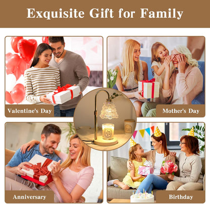 Fragrance Candle Warmer Lamp with 2 Bulbs Electric Candle Warmer with Timer & Dimmer for Home Decor