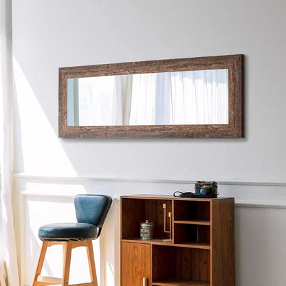 Syndra Modern Full Length Mirror Wood Frame, 65x24'' Large Floor Mirror with HD Tempered Glass & Wall Mount, Rectangular Standing Mirror for Bedroom, Living Room, Entryway, Farmhouse(Grey White Oak)
