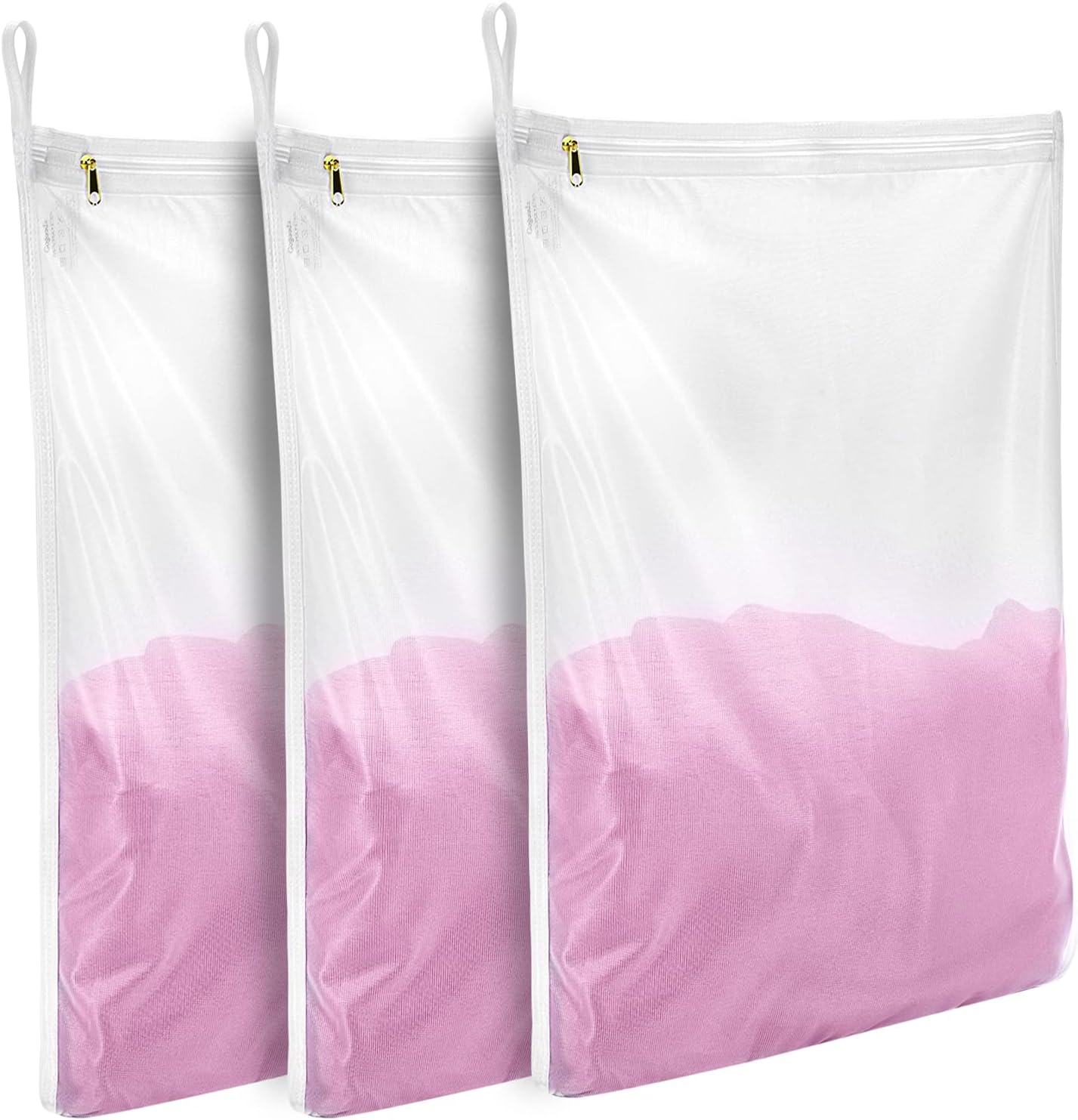 GOGOODA 2 Pack Delicates Laundry Bags, Fine Mesh Wash Bag with Hanging Loop | Large for Lingerie, Shirts, Sweaters, Underwear, Bra, Silk, Socks