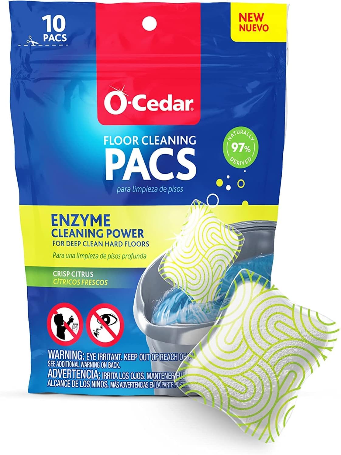 O-Cedar EasyWring RinseClean Microfiber Spin Mop & Bucket Floor Cleaning System with 1 Extra Refill with Lavender Pac (Variety Pack)