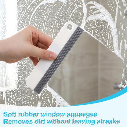 2 PCS All-Purpose Small Rubber Squeegee, Soft Silicone Mini Squeegee for Shower Glass, Kitchen Sink Squeegee for Kitchen Countertops, Mirror, Bathroom, Glass, Car Windshield