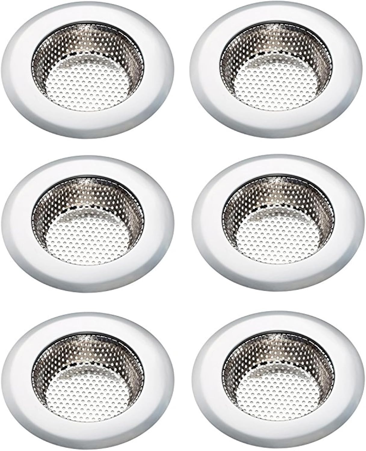 Kitchen Sink Strainer Basket Stainless Steel - Sink Drain Cover with Wide Rim, for Most Kitchen Sinks Anti-Clogging 4.5 in (2pc Silver)