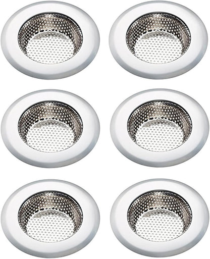 Kitchen Sink Strainer Basket Stainless Steel - Sink Drain Cover with Wide Rim, for Most Kitchen Sinks Anti-Clogging 4.5 in (2pc Silver)