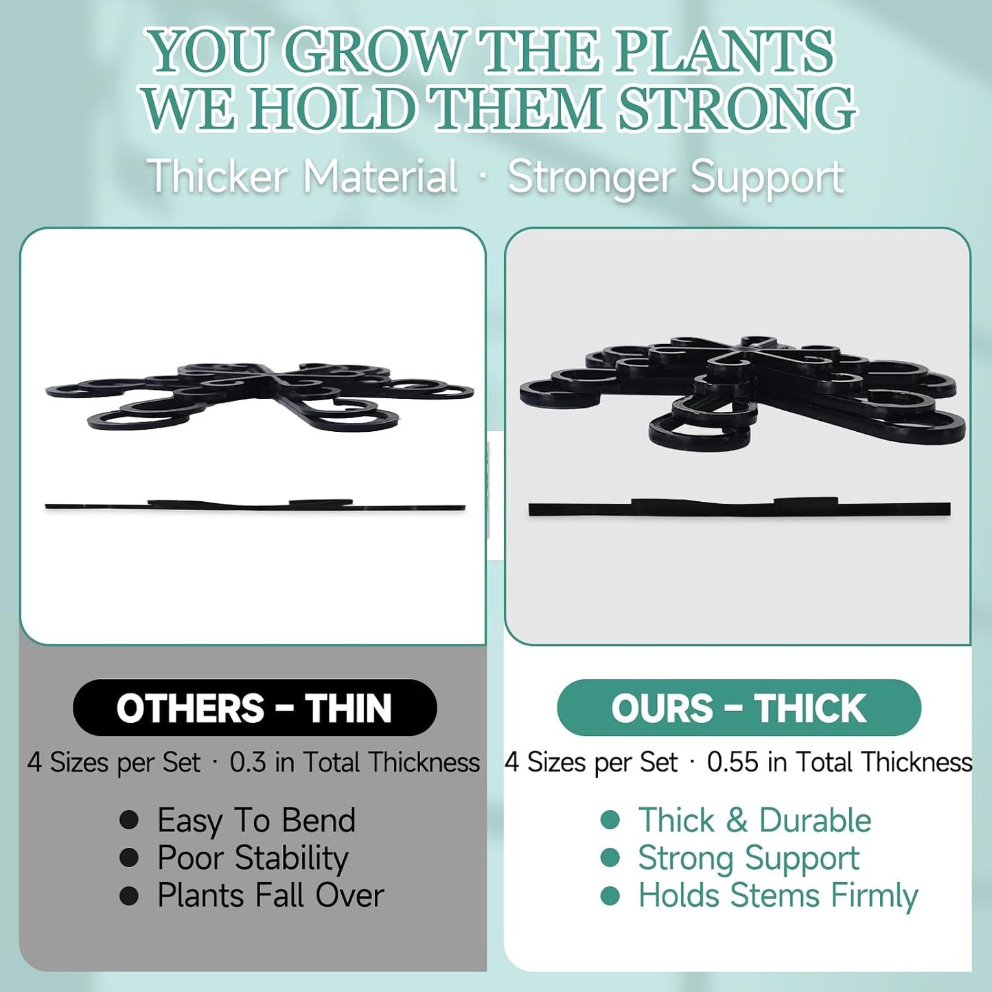 8pcs Plant Stem Support, Plant Support for Indoor Plants, Plastic Reusable Plant Stabilizer, Indoor Plants Accessories