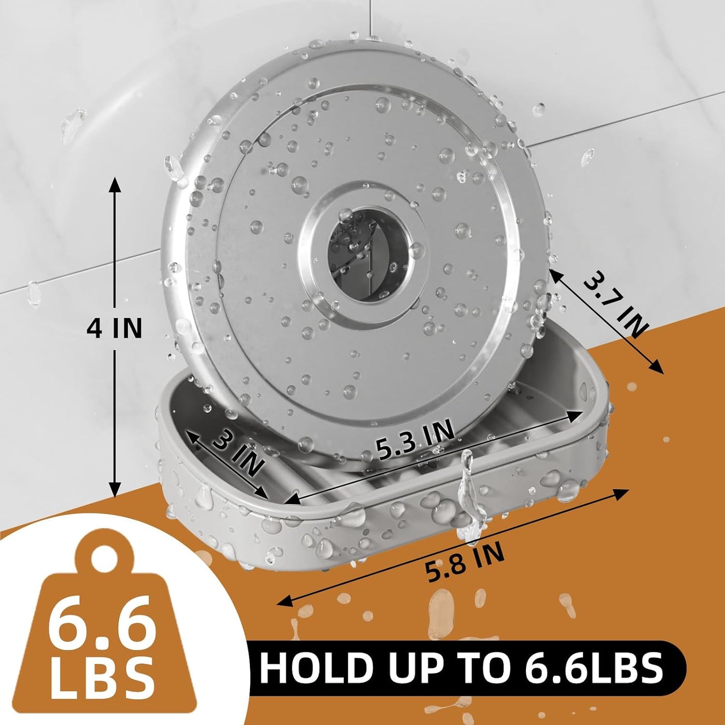 LEVERLOC Soap Dish Holder for Shower Suction Cup Wall Mounted Self Draining NO-Drilling Removable Bar Soap Sponge Holder for Bathroom Bathtub Kitchen Sink Waterproof Strong Vacuum Suction Adhesion