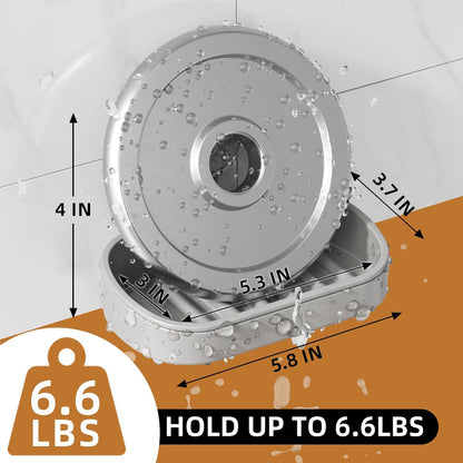 LEVERLOC Soap Dish Holder for Shower Suction Cup Wall Mounted Self Draining NO-Drilling Removable Bar Soap Sponge Holder for Bathroom Bathtub Kitchen Sink Waterproof Strong Vacuum Suction Adhesion