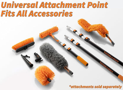 Dusting Kit for Extension Pole or by Hand (Pole Sold Separately) | Includes 3 Twist-On Attachments: Cobweb Brush, Feather Duster, Flexible Ceiling Fan Duster
