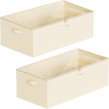 SpaceAid 2 Pack 10" High Under Bed Storage Containers, Large Underbed Storage Organizer Bins with Lids for Bedroom, Dorm, Clothes, Closet Organization, Bed Sheets and Blankets (Gray)