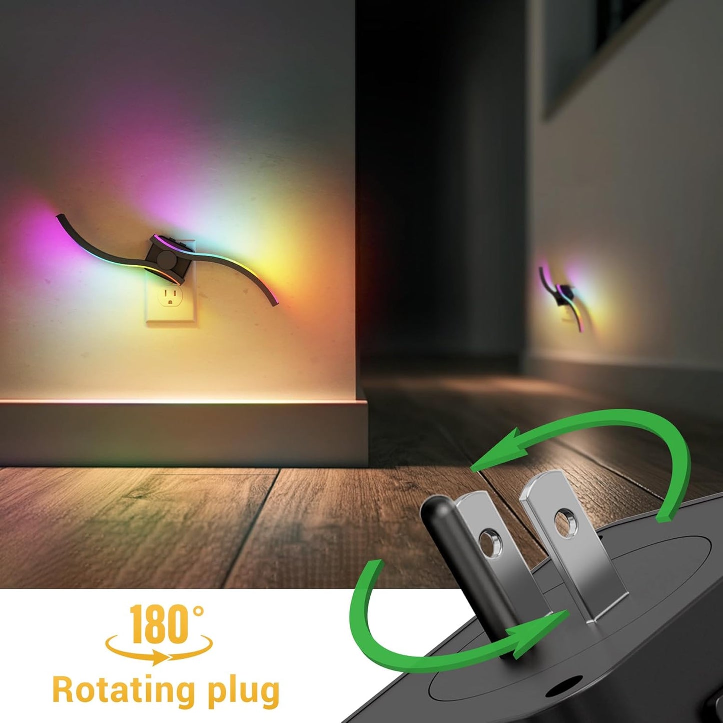 L LOHAS LED Night Light,Dimmable Night Lights Plug into Wall, 2 Pack Acrylic Nightlight with 0-100 LM Adjustable Brightness, 3000K Plug in Night Light with Dusk to Dawn Sensor, for Bathroom Hallway