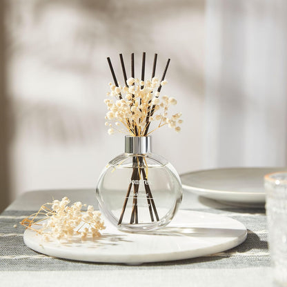 Flower Reed Diffuser Set 5.07oz Satin Rose Scent Diffuser with Sticks Home Fragrance Reed Diffuser for Bathroom Shelf Decor