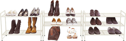 Simple Houseware 3-Tier Stackable Shoes Rack Storage Shelf, Black