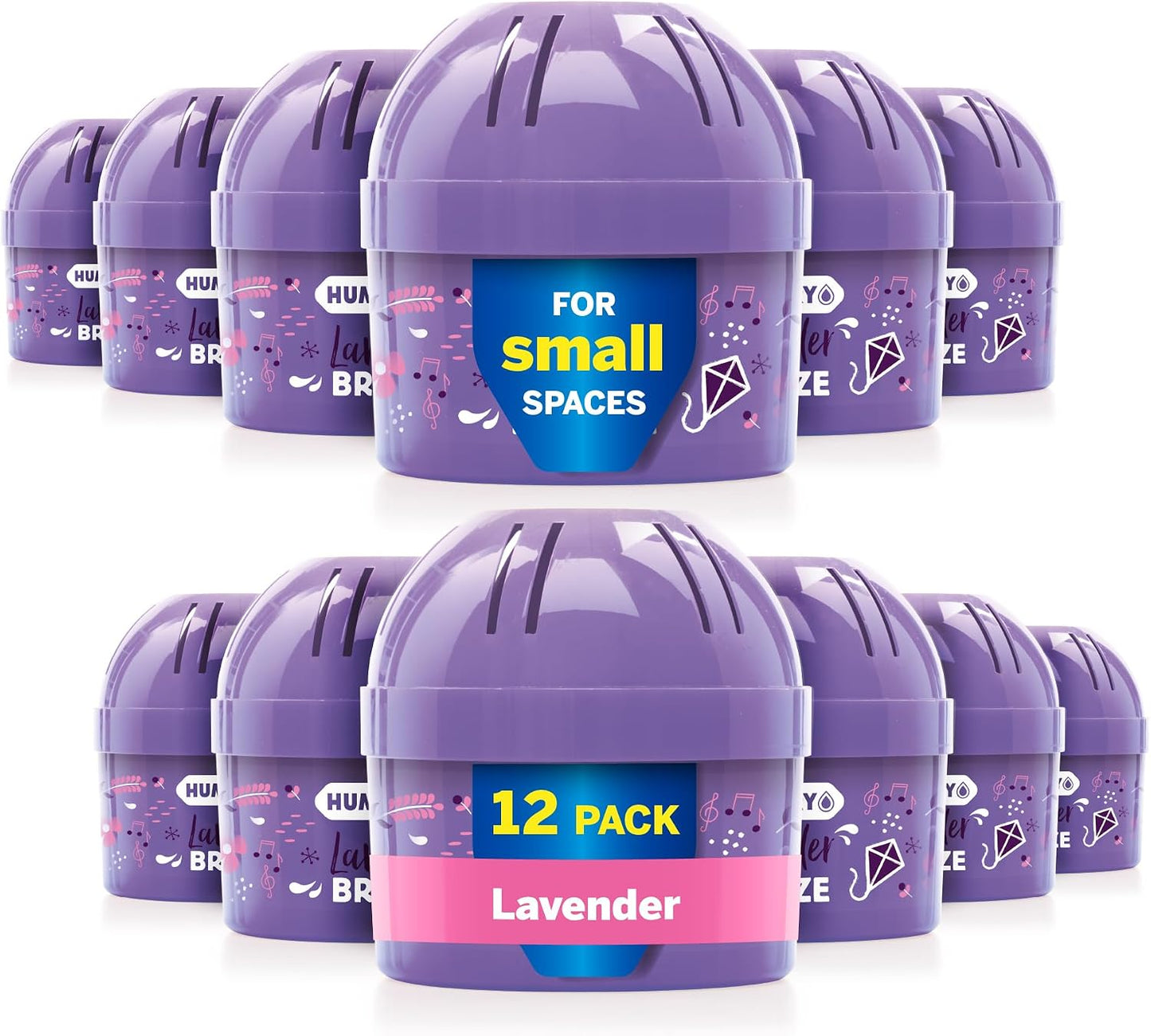 HUMYDRY Moisture Absorber Device, Mini 12-Pack,12.6oz, Green Apple Scent | 2-in-1 Moisture Absorber, Air Freshener Device, Dual-Function, Closets, Bathrooms, Small Spaces, Each Mini Lasts 4 to 6 Weeks