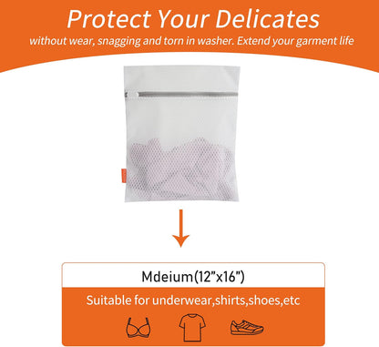 Polecasa Diamond Mesh Laundry Bags 3 Pack (16x20”, Large) | Durable Zipper, For Delicates, Lingerie, Bras, Underwear, Protect Garments in Washing Machine