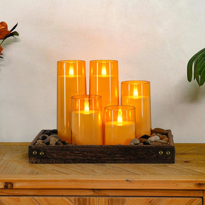 Homemory Realistic Flickering Battery Operated Candles, LED Fake Electric Candle with Remote Control and Timer, Flameless Candles for Home, Christmas Decoration, White, Set of 3