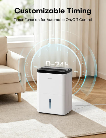 Dehumidifiers for Home, 35oz Dehumidifier for Bathroom with Auto Shut-off Auto Defrost, Whisper Quiet Dehumidifier for Bedroom Office RV Closet Wardrobe (White)