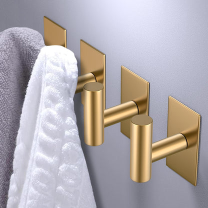 VAEHOLD Wall Towel Hooks, Heavy Duty Sticky Holder Waterproof Towel Hooks for Hanging Coat, Clothes, Closet Hook Wall Mount for Kitchen (Silver, 4 Pack)