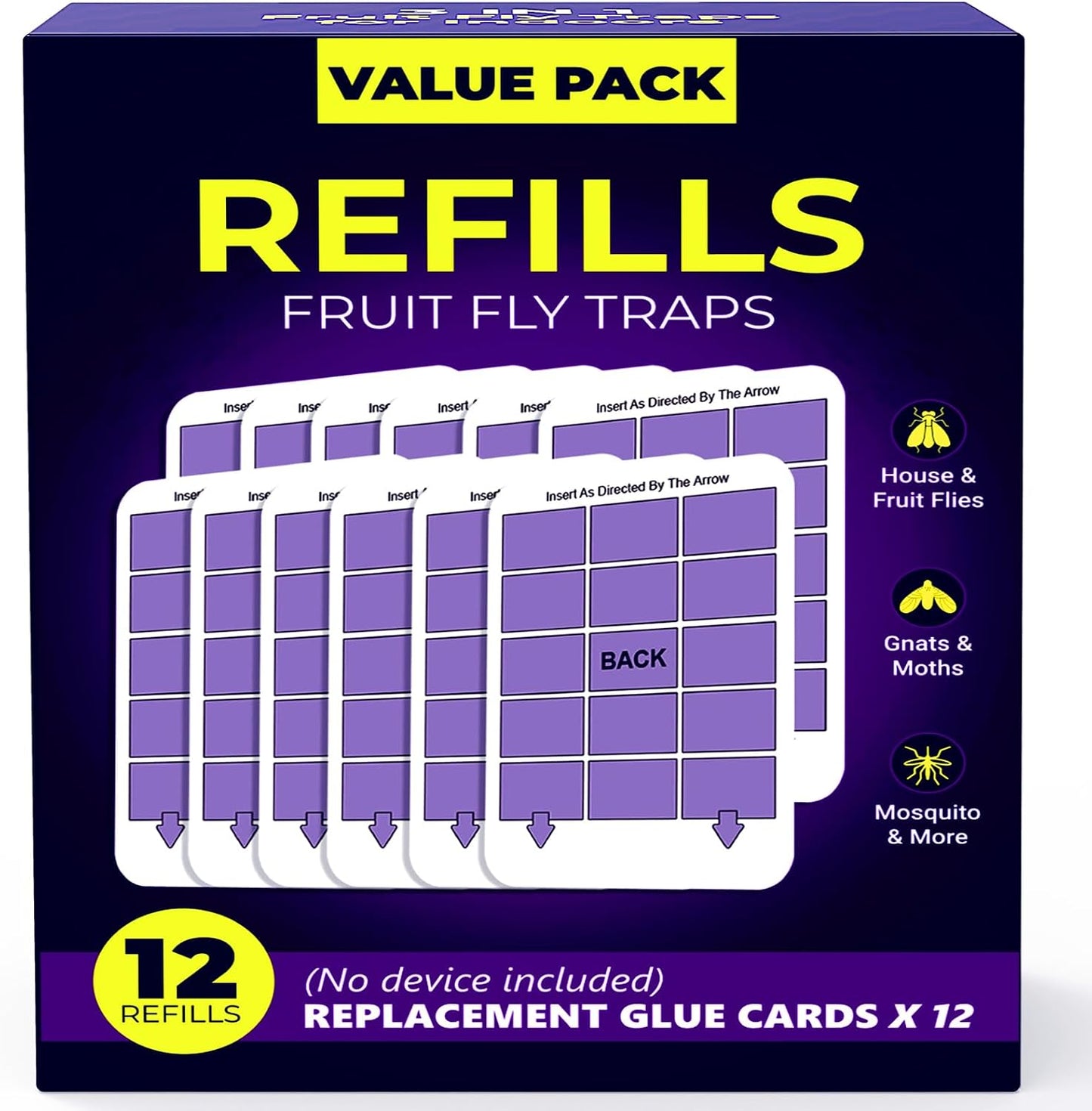 Upgraded Fruit Fly Traps for Indoors, Flying Insect Trap for Fruit Flies, Gnats, Plug in Bug Zapper Indoor with Dual-UV Lights & Trapping, Electric Grid & Glue Traps