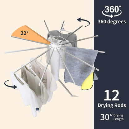 RFOUO Wall Mounted Clothes Drying Rack Tripod,Foldable Drying Rack,Wall Mounted Dryer Rack Clothing,Over The Door Drying Rack for Laundry Bedroom Household Aluminium