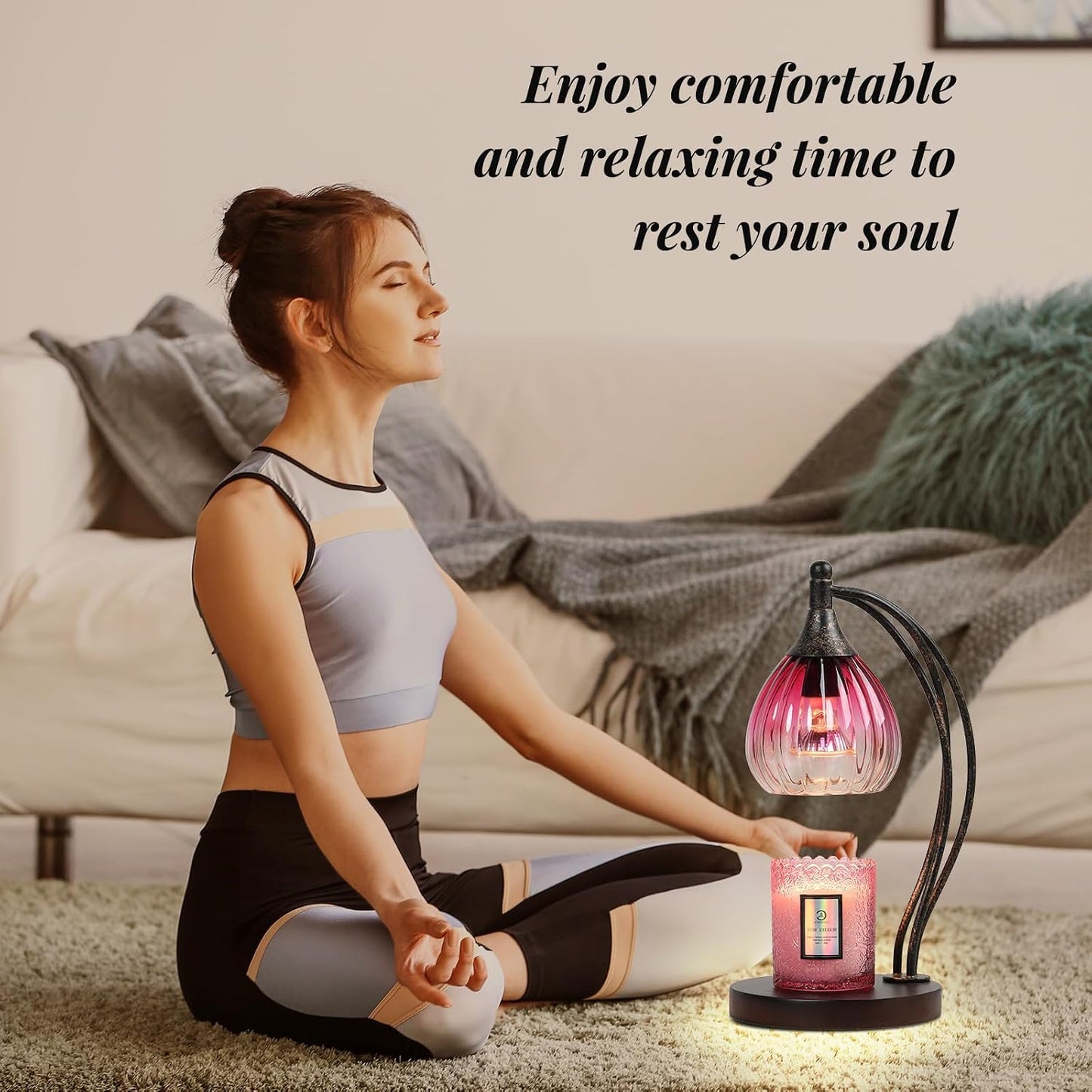 Candle Warmer Lamp with Timer Dimmer - Electric Light Wax Warmer for Jar Candles - Lamp with 2 Bulbs, Unique Birthday Gifts for Women Mom House Warming Gifts New Home Decor
