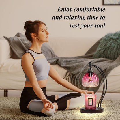 Candle Warmer Lamp with Timer Dimmer - Electric Light Wax Warmer for Jar Candles - Lamp with 2 Bulbs, Unique Birthday Gifts for Women Mom House Warming Gifts New Home Decor