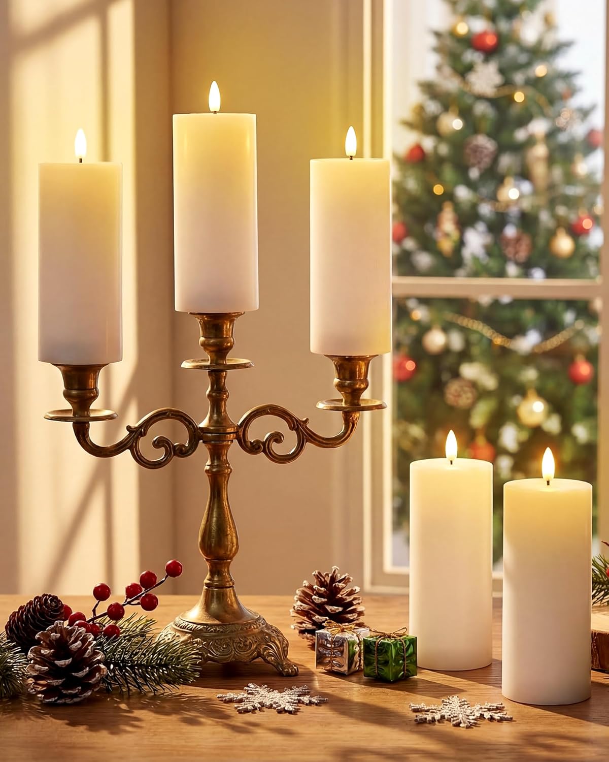 VIHOSE 9 Pack White Flameless Candles Set with Remote and Timer Flickering Flameless Battery Candles Flat Top LED Pillar for Wedding Outdoor Home Festival Decoration(D 3'' H 4'' 5'' 6'')