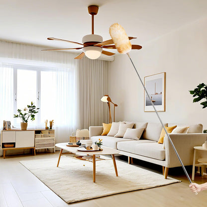Extendable Lambswool Duster 29-110 Inch,Anti-Static Flexible Head, Stainless Steel Pole for Cleaning High Ceiling,Fan,Furniture,Roof Dusting