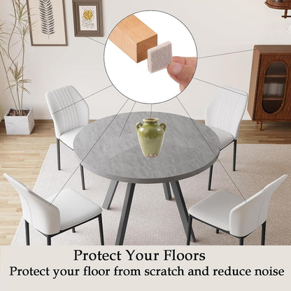 Fursafe&Q Felt Furniture Pads for Hardwood Floors - Self Adhesive Chair Felt Pad, Furniture Feet Floor Protectors, Furniture Sliders Protect from Nicks and dents, Anti Scratch 136 Pcs Beige Square