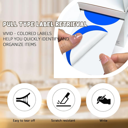 3 Inch White Color Code Dot Stickers,500 PCS Round Labels Stickers in Dispenser Box for Organization, Inventory,Classroom
