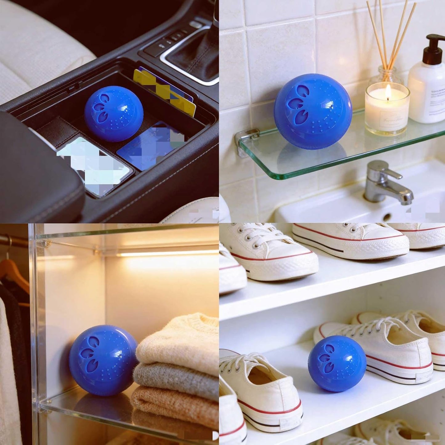 Sneaker Deodorizer Balls Household Deodorizer Strong Essential Oil Odor Eliminator Balls for Shoes, Gym Bags, Lockers & Drawers Closet Air Freshener Closet 6 Pack (Linen)