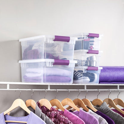 Sterilite 8-Pack 60 Quart ClearView Latch Box, Wheeled Underbed Organizer Bins with Latching Lids - Clear Plastic Organization Containers for Closet, Bedroom, Shelving Units and Everyday Home Storage