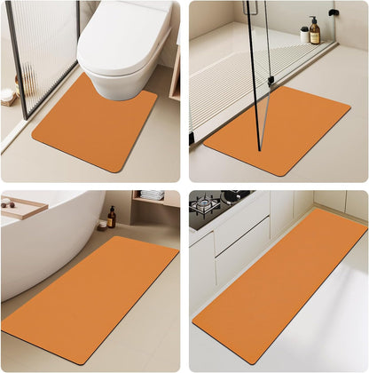 TYUU Bath Mat, Bathroom Rugs Non Slip Washable Thin Absorbent Quick Dry Bath Mat Fits Under Door Bathroom Floor Mat Perfect for Bath, Shower, or Sink 16"x24" Dark Grey