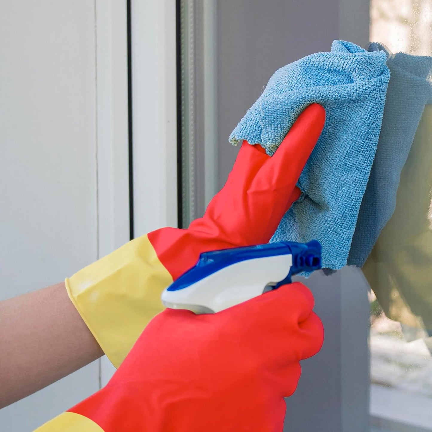 SteadMax Red Cleaning Gloves, Supreme Durability, Natural Rubber Latex Gloves