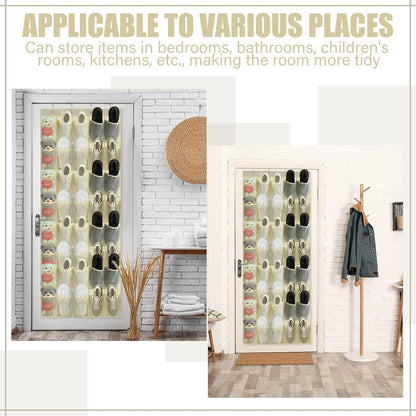 Windyun 40 Over The Door Shoe Organizer, Large Mesh Pocket Hanging Shoe Rack Hanger Large Capacity Gray Behind The Door Storage Holder for Dorm College Closet Entryway Bedroom Utility Room Women Men