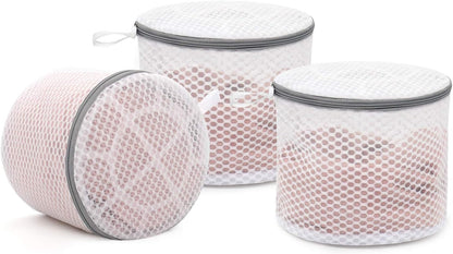 Muchfun 3Pcs Bra Wash Bags, Honeycomb Mesh Laundry Bags for Delicates | Lingerie, Intimates and Underwear 7 x 7 x 6 Inches