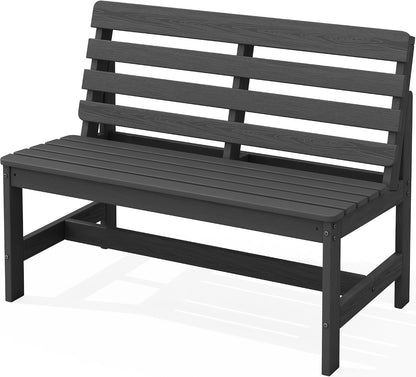 SERWALL HDPE Outdoor Storage Bench, Deck Box with Waterproof Storage Bags | All-Weather Benches | 57 Gallon Dual-Use Seat | Organizer Deck Boxes for Patio, Garden Tools & Pool | Dark Black